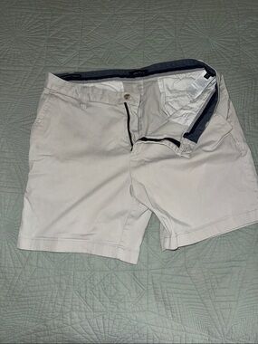 Nautica Men’s Flat-Front Shorts in Light Beige